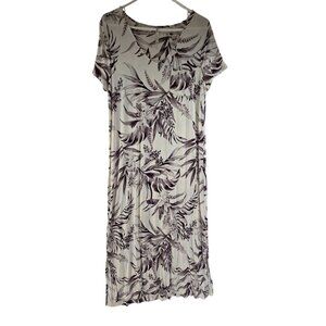 Soma Women's Cool Nights Short-Sleeve Sleepshirt Long Length Size M Floral